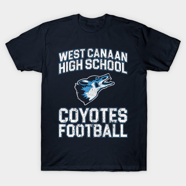 West Canaan High School Coyotes Football - Varsity Blues T-Shirt by huckblade